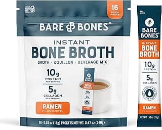 Bare Bones Ramen Bone Broth Instant Powdered Mix Packets | 5g Collagen | 10g Protein | Keto & Paleo Friendly | No Artifici...