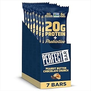 Perfect Bar Protein + Prebiotics Chocolate Peanut Butter Protein Bar, 20g Protein, Grass-Fed Whey, 6g Fiber With 3g Prebio...