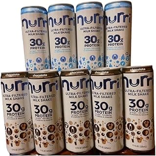 5-Chocolate and 4-Vanilla-nurri. Ultra-Filtered Milk Shake, 30g Protein, 1g Sugar, 150 Calories, 10 Vitamins and Minerals ...