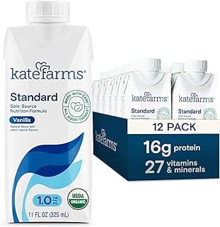 Sponsored Ad - KATE FARMS Organic 1.0 Vanilla Nutrition Shake, 16g protein, 27 Vitamins and Minerals, Meal Replacement Sha...
