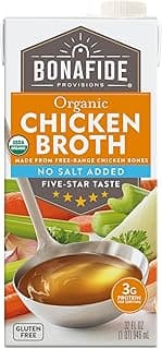 Bonafide Provisions No Salt Added Organic Chicken Broth, Shelf Stable 32 fl oz