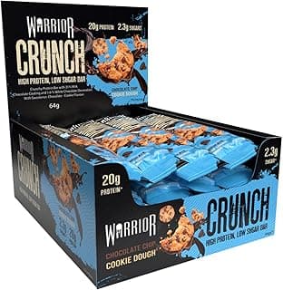 Warrior Crunch High Protein Bars | 20g Protein, Low Carb, Low Sugar, Keto Friendly | Delicious, Chewy, Crispy On The Go Sn...