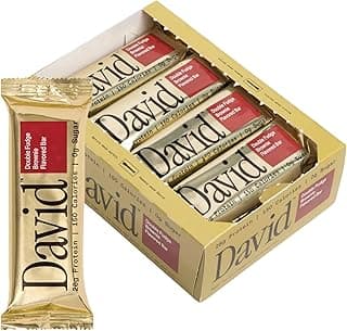 David High Protein Bars - 0g of Sugar, Low Carb, Gluten Free - 28g of Protein, 150 Calories - On-The-Go Snack - Fudge Brow...