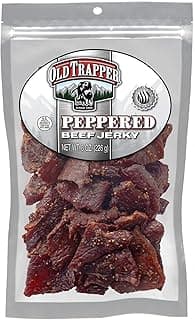 Old Trapper Beef Jerky, Peppered 8 Ounce Pack, Spicy Meat Snacks for Lunches or Between Meals, 11 Grams of Protein, Zero G...