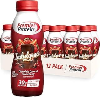 Premier Protein Shake INDULGENCE, Chocolate Covered Strawberry, 30g Protein, 170 Calories, 3g Sugar, 11.5 fl oz, 12 Pack (...