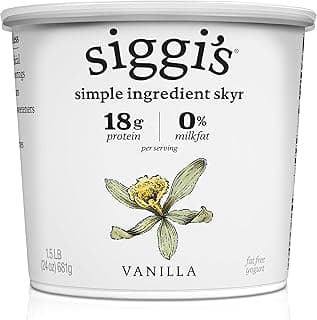 siggi’s® Icelandic Strained Nonfat Yogurt, Vanilla, 24 oz. – Thick, Protein-Rich Yogurt Snack