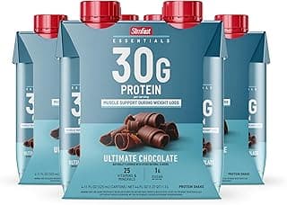 SlimFast Essentials 30g Protein Shake Chocolate, Protein Shakes Ready to Drink, Muscle Support, 1g Sugar, 25 Vitamins and ...