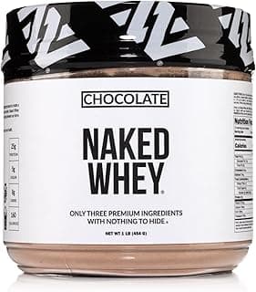 NAKED Chocolate Whey 1LB - All Natural Grass Fed Whey Protein Powder, Organic Cacao, and Coconut Sugar - NSF Certified, No...