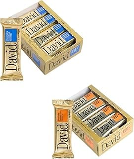 David Protein Bar, Chocolate Chip Cookie Dough and Peanut Butter Chocolate Chunk, 24 Protein Bars | 28g of Protein | 150 C...