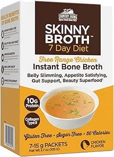 Sponsored Ad - Country Farms Skinny Broth, Instant Chicken Bone Broth, 10G Protein, Collagen Type II, Promotes Better Dige...