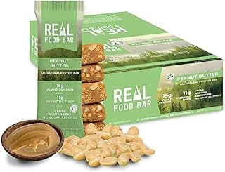 Sponsored Ad - Just Real Food Bar - Plant Based Protein Bar – Peanut Butter - 12 Count - 15g Protein - High Energy, Paleo,...