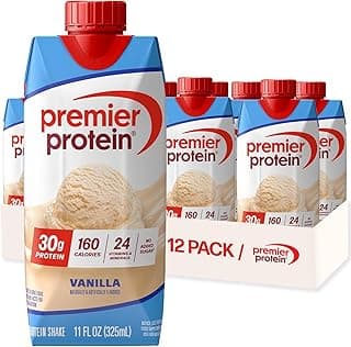 Premier Protein Shake, Vanilla, 30g Protein, No Added Sugar, 24 Vitamins & Minerals to Support Immune Health, 11 fl oz, 12...