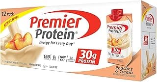 Premier Protein Shake, Peaches & Cream, 30g Protein, No Added Sugar, 24 Vitamins & Minerals to Support Immune Health, 11 f...