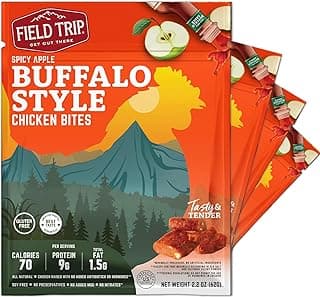 Field Trip Chicken Jerky Bites, All Natural and Gluten Free, Keto and Paleo-Friendly Healthy Snack, Low Calorie, High Prot...