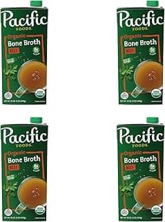 Pacific Foods Organic Beef Bone Broth, 32 oz Carton (Pack of 4)