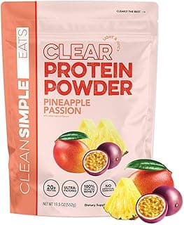 Clean Simple Eats Clear Protein Drinks, 20G Grass Fed Whey Protein Isolate, Ultra Filtered, Light & Refreshing Beverage, L...