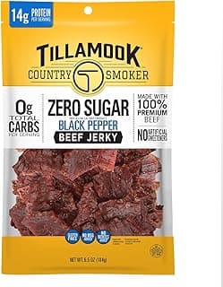 Tillamook Country Smoker Keto Friendly Zero Sugar Beef Jerky, Black Pepper, 6.5 Ounce