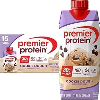 Premier Protein Shake, Cookie Dough, 30g Protein 1g Sugar 24 Vitamins Minerals Nutrients to Support Immune Health, 11 fl o...