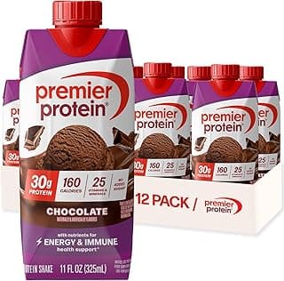 Premier Protein Shake, Chocolate, 30g Protein, No Added Sugar, 24 Vitamins & Minerals to Support Immune Health, 11 fl oz, ...