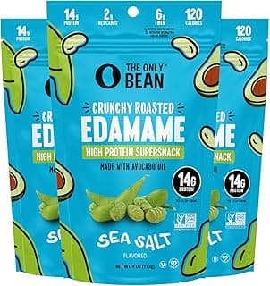 Sponsored Ad - The Only Bean - Crunchy Roasted Edamame Beans (Sea Salt) - Keto Snacks (2g Net) - High Protein Healthy Snac...
