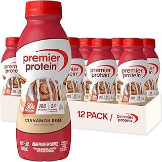 Premier Protein Shake, Cinnamon Roll, 30g Protein, No Added Sugar, 24 Vitamins & Minerals to Support Immune Health, 11.5 f...