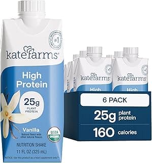 Sponsored Ad - KATE FARMS Organic High Protein Vanilla Nutrition Shake, 25g Protein, 6g Fiber, 27 Vitamins and Minerals, 0...