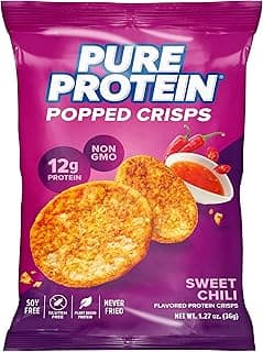Pure Protein Popped Crisps, Sweet Chili, High Protein Snack, 12G Protein, 1.27oz., 12 Count