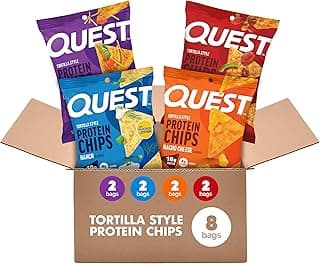 Quest Nutrition Tortilla Style Protein Chips, Salty Snack Variety Pack, Pizza, Loaded Taco, Nacho Cheese, Ranch, High Prot...