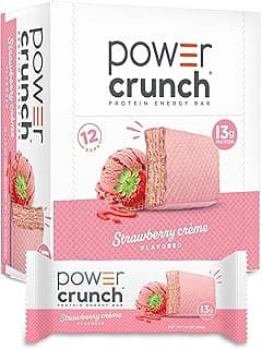 Power Crunch Protein Energy Bars, Strawberry Cream 1.4oz, 12 Count Carton