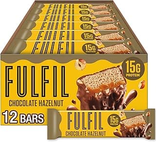 FULFIL Protein Snack Bars, Chocolate Hazelnut Flavored, Gluten Free with 15g Protein, Pantry Staples, 12 Count
