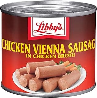 Libby's Chicken Vienna Sausage in Chicken Broth, Ready to Eat Canned Sausage, 10g Protein Per Serving Can, 4.6 oz. (Pack o...