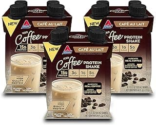 Atkins Café au Lait Iced Coffee Flavored High Protein Shake, Low Sugar and Low Carb, Keto Friendly, Ready to Drink Protein...