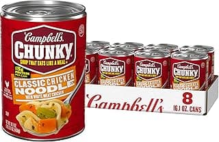 Campbell’s Chunky Soup, Classic Chicken Noodle Soup, 16.1 Oz Can (Case of 8)