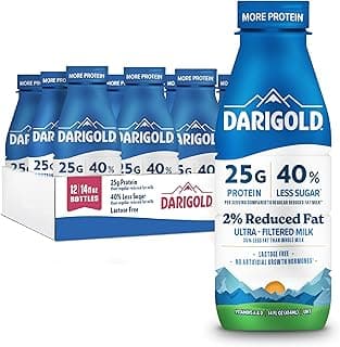 Darigold FIT High Protein Milk 2 Percent - Ultra-Filtered, Low Fat, Lactose Free - 25g Protein, 40% Less Sugar - 14oz Bott...