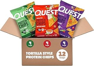 Quest Nutrition Game Day Tortilla Style Protein Chips Variety Pack, Buffalo Ranch x4, Salsa Verde x4, Loaded Taco x4, 1.1 ...