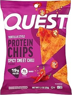 Quest Nutrition Spicy Sweet Chili Tortilla Chip, 19g Protein, 4g Net Carb, High Protein Low Carb, Gluten Free, 1.1 oz (Pac...