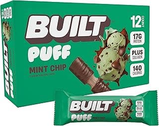 Sponsored Ad - BUILT Bar Puff Protein Bars - Mint Chip - 17g Protein Snack Bars with Collagen - Calorie Conscious & Gluten...