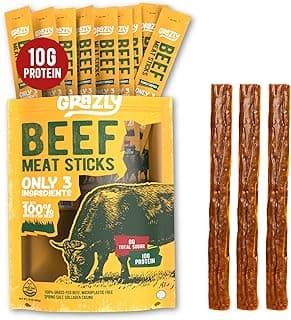 Sponsored Ad - Grazly Grass-Fed Beef Sticks – Made with Only Beef, Spring Salt & Collagen Casing – Clean, High-Protein Jer...