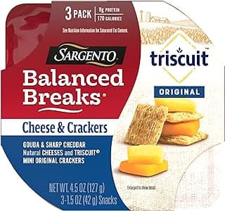Sargento Balanced Breaks Cheese & Crackers, Gouda & Sharp Cheddar Natural Cheeses and TRISCUIT Mini Original Crackers Snac...
