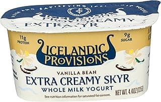 Icelandic Provisions, Yogurt Skyr Whole Milk Vanilla Bean, 4.4 Ounce