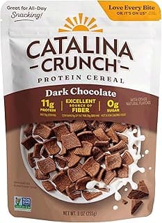 Catalina Crunch Protein Cereal - Sugar Free Breakfast Cereal with 11g of Protein - Gluten Free - Dark Chocolate - 9 oz. Ba...