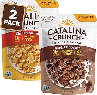 Catalina Crunch Protein Cereal - Sugar Free Breakfast Cereal with 11g of Protein - Gluten Free, Keto Friendly - Dark Choco...