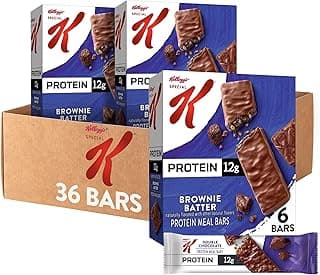 Special K Bar Protein Meal Bars, 12g of Protein, Good Source of Fiber, Brownie Batter (6 Boxes, 36 Count)
