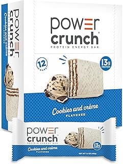 Power Crunch Protein Energy Bars, Cookies and Cream 1.4oz, 12 Count