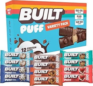 Sponsored Ad - BUILT Bar Puff Protein Bars - Variety Pack - 15-17g Protein Snack Bars with Collagen - Calorie Conscious & ...