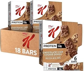 Special K Bar Protein Meal Bars, Meal Replacement, Chocolatey Chip Cookie Dough (3 Boxes, 18 Count)