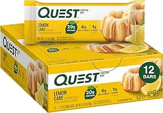 Quest Nutrition Lemon Cake Protein Bars, High Protein, Low Carb, Gluten Free, Keto Friendly, 12 Count (Pack of 1)
