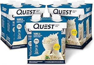 Quest Nutrition Ready to Drink Vanilla Protein Shake, 30g Protein, 3g Net Carbs, Gluten Free, Keto Friendly, 11 fl.oz 4 Co...