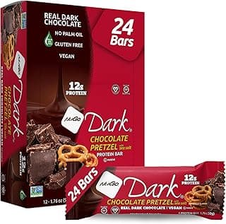 Sponsored Ad - NuGo Dark Chocolate Pretzel with Sea Salt, 12g Protein Bar, Vegan, Gluten Free, Non-GMO, Kosher Pareve, 24 ...