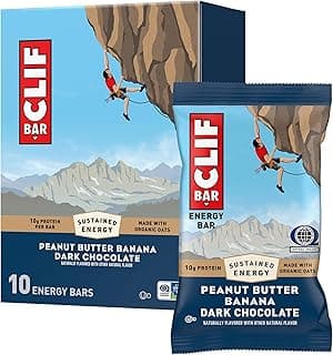 CLIF BAR - Energy Protein Bars - Peanut Butter Banana with Dark Chocolate - Made with Organic Oats - Energy Bars - Non-GMO...